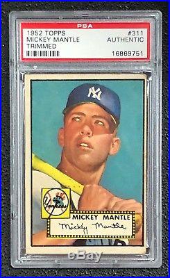 New York Yankees Mickey Mantle 1952 Topps #311 Rookie Card PSA Authentic