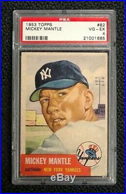 New York Yankees Mickey Mantle 1953 Topps #82 PSA Vg-Ex 4 Well Centered