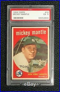 New York Yankees Mickey Mantle 1959 Topps #10 PSA 5 Ex Well Centered