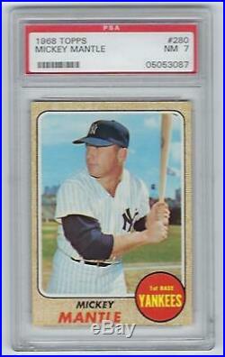 New York Yankees Mickey Mantle 1968 Topps #280 PSA 7 Near Mint Well Centered