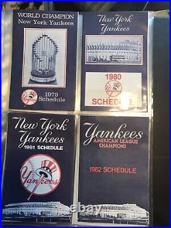New York Yankees Pocket Schedules Almost Complete Set In Binder