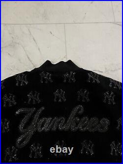 New York Yankees Rhinestone Bomber Jacket Bedazzled G-III Carl Banks Size L