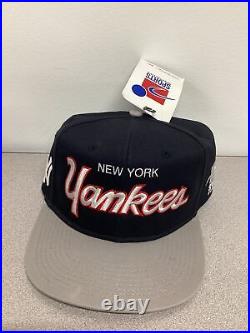 New York Yankees Sports Specialties Script Blue Gray Snapback Hat Cap New