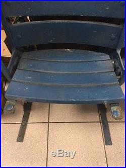 New York Yankees Stadium Seats Doubles 1944-1973 Original Iron & Blue Wood NY