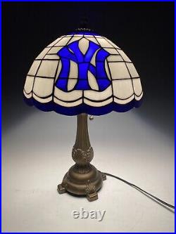 New York Yankees Tiffany Style Stained Glass Lamp MLB Baseball Memorabilia Lamp