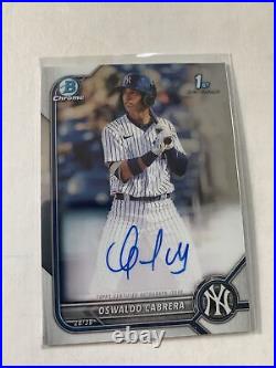 Oswaldo Cabrera 2022 1st Bowman Chrome Auto CPA-OC New York Yankees