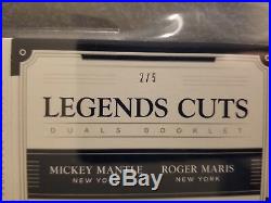 Panini National Treasures Roger Maris & Mickey Mantle dual cut auto /5 BGS