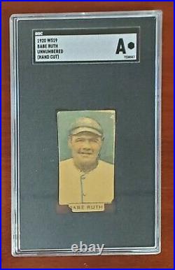 RARE 1920 Strip W519 Hand Cut Babe Ruth HOF New York Yankees Authentic SGC