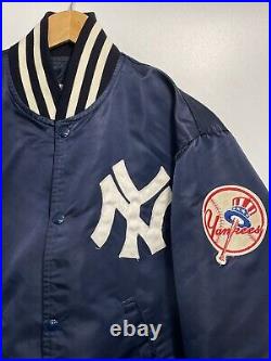 RARE Vintage STARTER MLB New York Yankees Satin Button Front Jacket Men's Medium