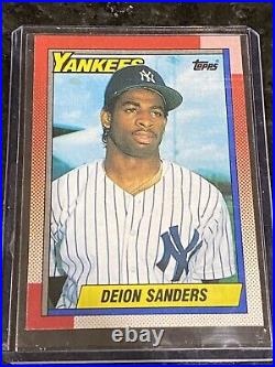 Rare 1990 TOPPS #61 DEION SANDERS NEW YORK YANKEES Multiple Error Mint Card