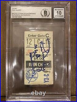 Ron Guidry New York Yankees Signed And Inscribed MLB Debut Game Ticket BAS 10