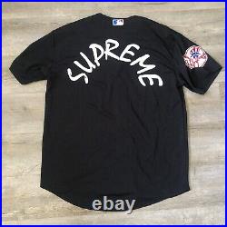 Supreme New York Yankees Baseball Jersey Black Majestic Mens Size XL