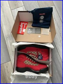 Supreme x New York Yankees Timberland Field Boots, Red US 12