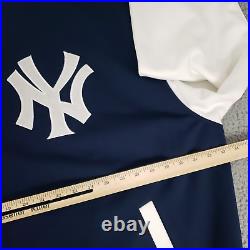 VINTAGE New York Yankees Jacket Mens 5XL Blue Bomber Spell Out Majestic