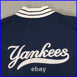 VINTAGE New York Yankees Jacket Mens 5XL Blue Bomber Spell Out Majestic