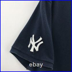VINTAGE Ralph Lauren Polo Shirt Mens Extra Large Blue New York Yankees Bear Men