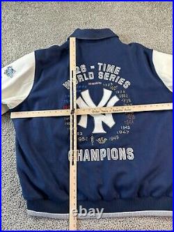 VINTAGE Y2K New York Yankees Jacket Mens 3XL Wool Leather Varsity Coat READ
