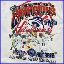 VTG 90s MLB NEW YORK YANKEES 1998 WORLD SERIES CHAMPIONS AOP T-SHIRT SIZE XL