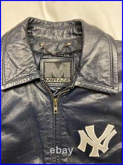 VTG Mirage New York Yankees 1998 World Series Leather Jacket Mens Size Medium