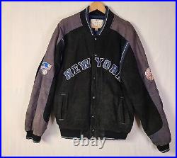 VTG New York Yankees Black Suede Leather Genuine Merch. Mens MLB Jacket. Size M