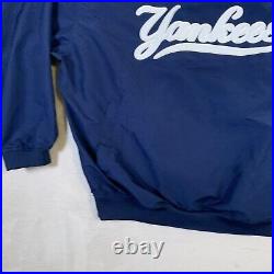 VTG New York Yankees NIKE Blue Pullover Windbreaker Warmup Jacket Men's XL U39