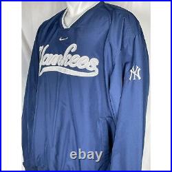 VTG New York Yankees NIKE Blue Pullover Windbreaker Warmup Jacket Men's XXL