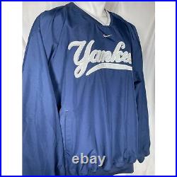 VTG New York Yankees NIKE Blue Pullover Windbreaker Warmup Jacket Men's XXL