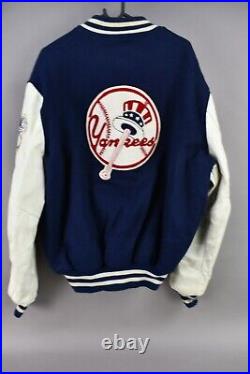 Vintage 80's New York Yankees MLB DeLong Letterman Varsity Jacket Sz 46