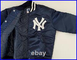 Vintage 80s New York YANKEES STARTER Jacket SATIN BACK PATCH NEW Old Stock NWT