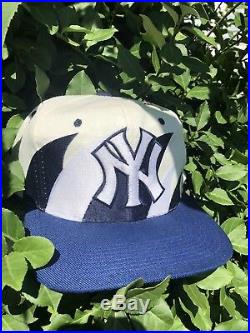 Vintage 90s Logo Athletics New York Yankees Double Sharktooth Snapback