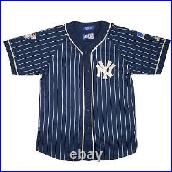 Vintage 90s Starter New York Yankees Jersey Script Pinstripe Baseball Medium MLB