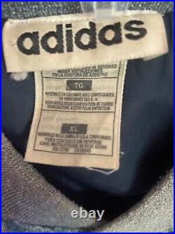 Vintage Adidas New York Yankees Denim Bomber Jacket Jean Rare Mens XL Varsity