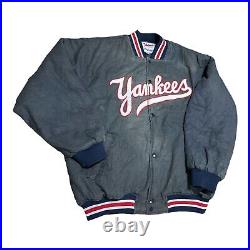 Vintage Majestic Authentic Collection NEW YORK YANKEES Bomber Jacket XL Faded