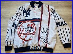 Vintage New York Yankees 80s Starter All Over Print Aop Jacket Pullover XL