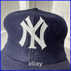 Vintage New York Yankees Hat Mens L MLB Wool Fitted Annco Baseball Cap 70's