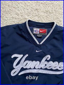 Vintage New York Yankees Jacket Pullover Adult Medium Blue RED TEAM MLB Y2K Mens