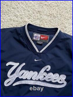 Vintage New York Yankees Jacket Pullover Adult Medium Blue RED TEAM MLB Y2K Mens