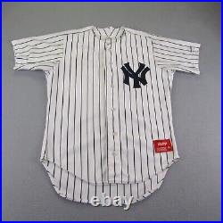 Vintage New York Yankees Jersey Mens 44 White Blue Pinstripes Rawlings Button Up