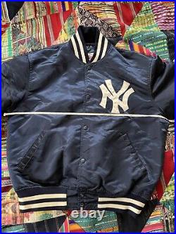 Vintage New York Yankees MLB Baseball Satin Starter Jacket USA Men's Large L