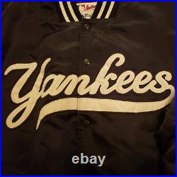 Vintage New York Yankees Satin Majestic Authentic Dugout Bomber Jacket Size XL