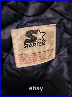 Vintage New York Yankees Starter Blue Satin Dugout Jacket Men's MEDIUM Preloved