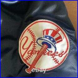 Vintage New York Yankees Starter Diamond Collection Satin Bomber Jacket Mens Lg