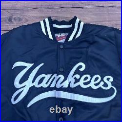 Vintage New York Yankees Starter Diamond Collection Satin Bomber Jacket XXL