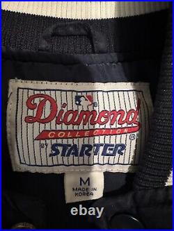 Vintage New York Yankees Starter Satin Bomber Jacket Size M Diamond Collection