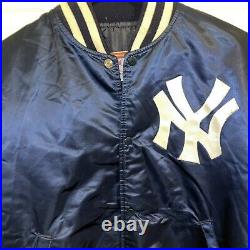 Vintage Starter Diamond Collection Satin Bomber Jacket New York Yankees Size L
