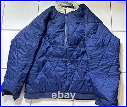 Vintage Starter New York Yankees Blue Hooded Puffer Coat Jacket Size Large