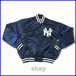 Vtg New York Yankees Starter satin bomber jacket men Xl varsity coat 90s Snap Up