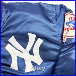 Vtg Rare MLB New York Yankees Starter Satin Bomber Jacket. Mens Large