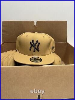 Wholesale Lot Of 12 New Era New York Yankees 59Fifty Fitted Cap Beige Size 8.5