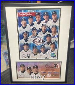 YANKEES New York Yankees 2003 Opening Day 100th Anniversary team photo Signed X4